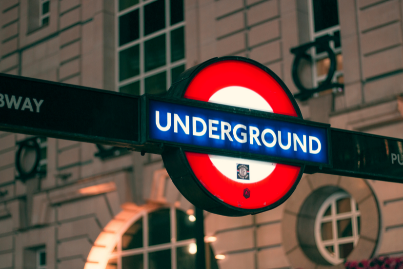 Picture features the London Underground Logo